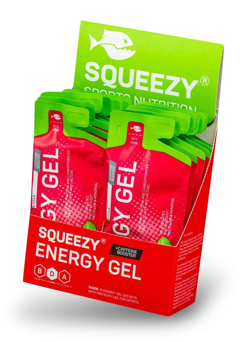 Squeezy Energy Gel, 12 x 33 g Beutel, Cola (+Caffeine)