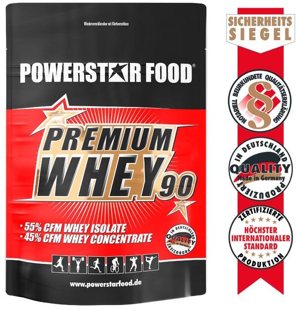 Powerstar Food PREMIUM WHEY 90 Protein Shake, 4000 g Beutel, Nature