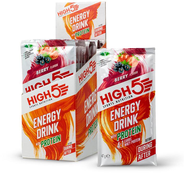 High5 Energy Drink with Protein, 12 x 47 g Beutel, Berry