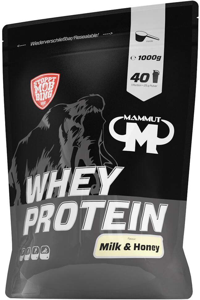 Best Body Mammut Whey Protein, 1000 g Beutel, Milch-Honig