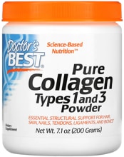 Doctors Best Pure Collagen Types 1 and 3 Powder, 200 g Dose