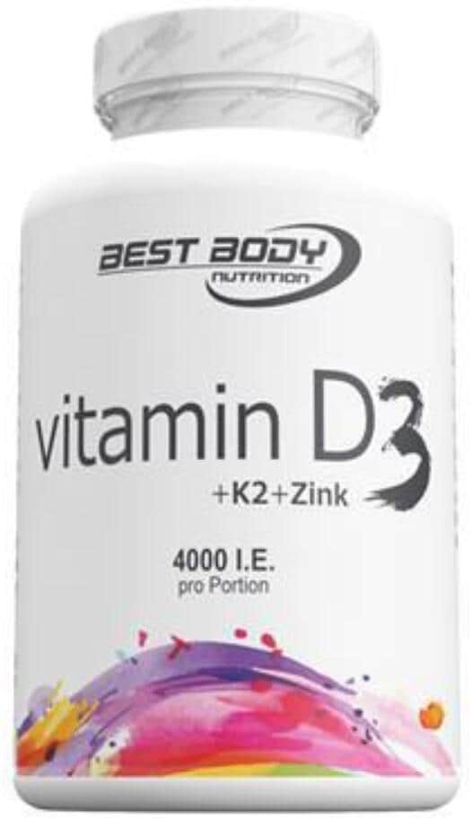 Best Body Nutrition Vitamin D3 + K2 + Zink Tabs, 80 Tabletten Dose