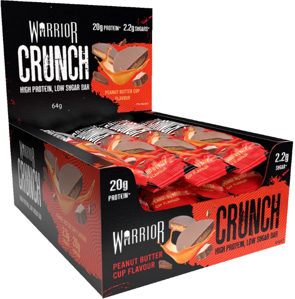 Warrior Crunch Protein Bars, 12 x 64 g Riegel, Peanut Butter Cup