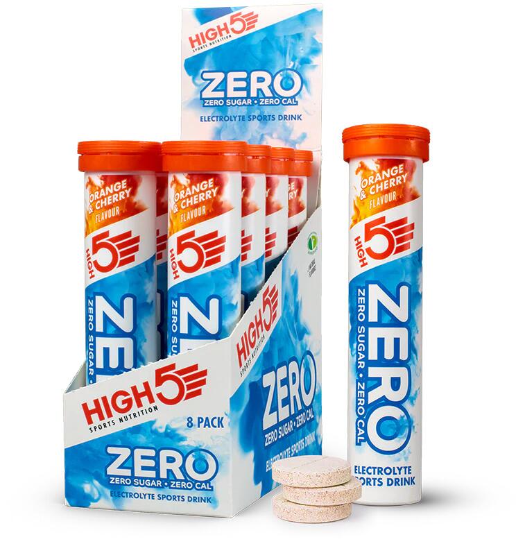 High5 Zero Elektrolytgetränk, 8 x 20 Brausetabletten, Orange & Cherry