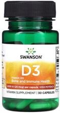 Swanson Vitamin D3 High Potency - 1.000 IU, 30 Kapseln