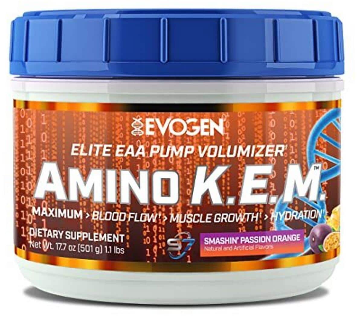 Evogen Amino K.E.M. EAA, 501 g Dose, Smashin" Passion Orange