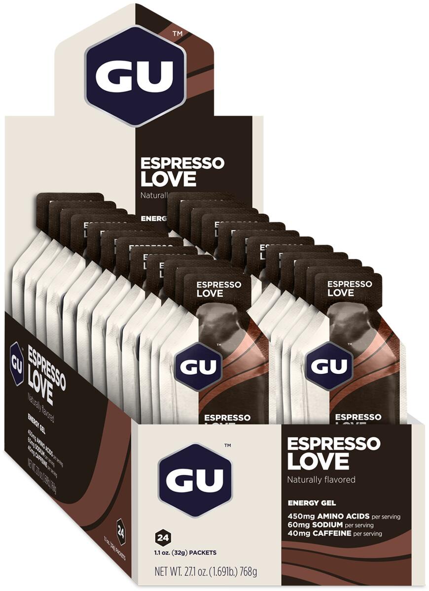 Gu Energy Gel, 24 x 32 g Gel, Espresso Love