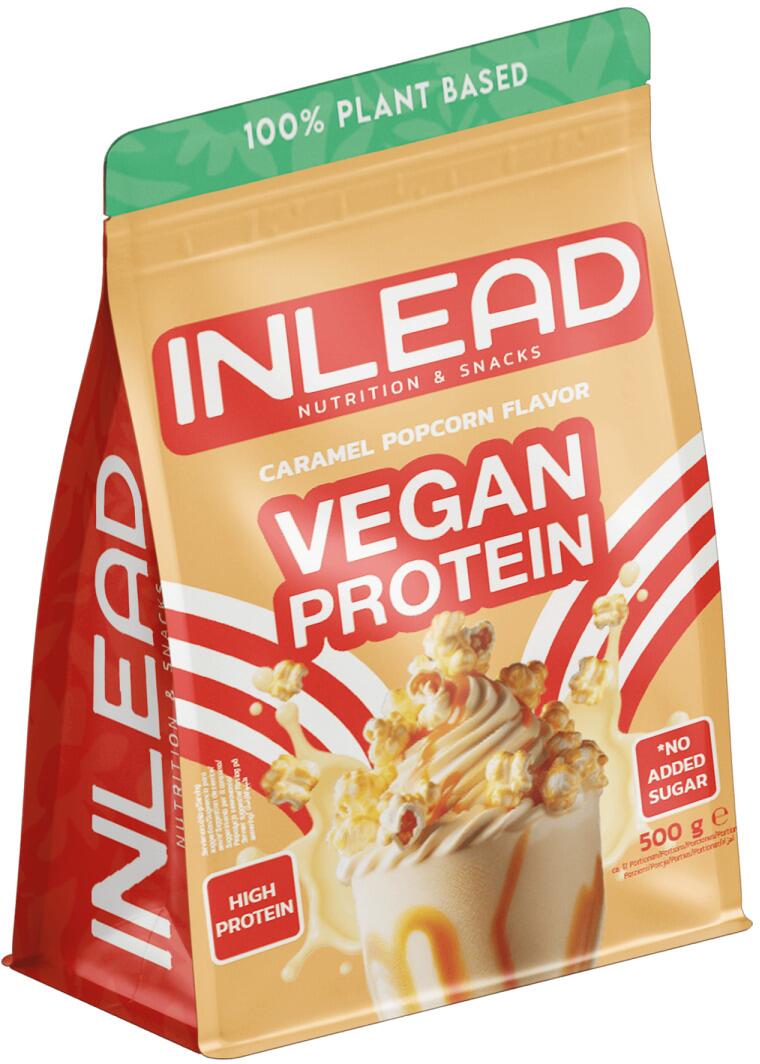 Inlead Vegan Protein, 500 g Beutel, Caramel Popcorn