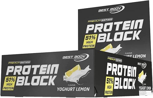 Best Body Nutrition Hardcore Protein Block, 15 x 90 g Riegel, Joghurt Lemon