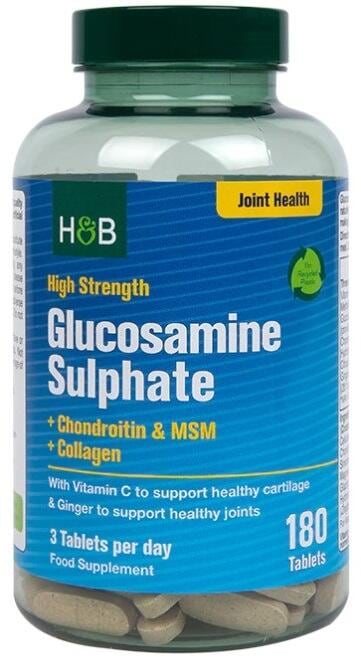 Holland & Barrett High Strength Glucosamine Sulphate + Chondroitin & MSM + Collagen, 180 Tabletten