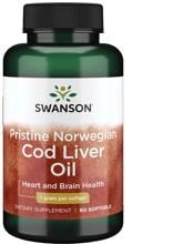 Swanson Pristine Norwegian Cod Liver Oil 1 g, 60 Kapseln