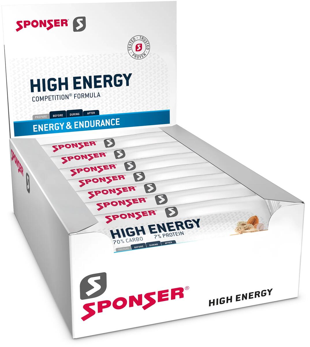 Sponser High Energy Bar, 30 x 45 g Riegel, Salty Nuts