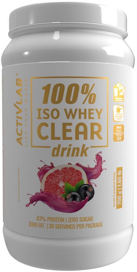 Activlab 100% Iso Whey Clear Drink, 750 g Dose, Black Currant - Grapefruit