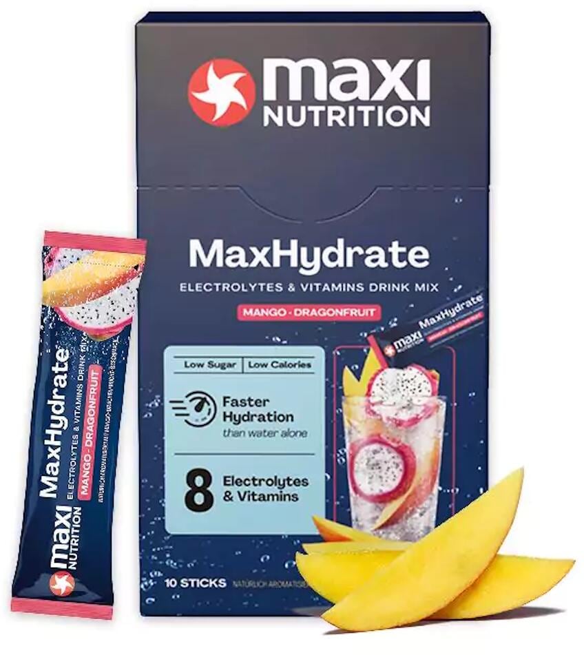 MaxiNutrition MaxHydrate Classic Elektrolyt Getränk, 10 x 16 g Sticks, Mango-Dragonfruit