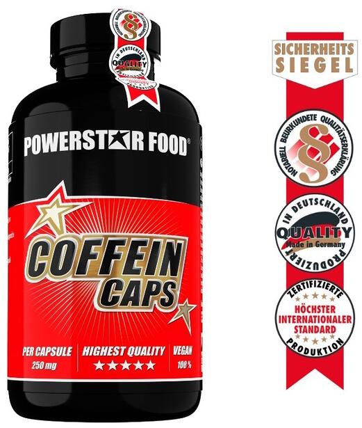 Powerstar Food COFFEIN CAPS 250 mg Koffein, 100 Kapseln