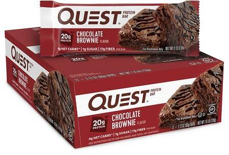 Quest Nutrition Quest Protein Bar, 12 x 60 g Riegel, Chocolate Brownie