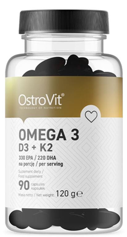 OstroVit Omega 3 D3+K2, 90 Softgels