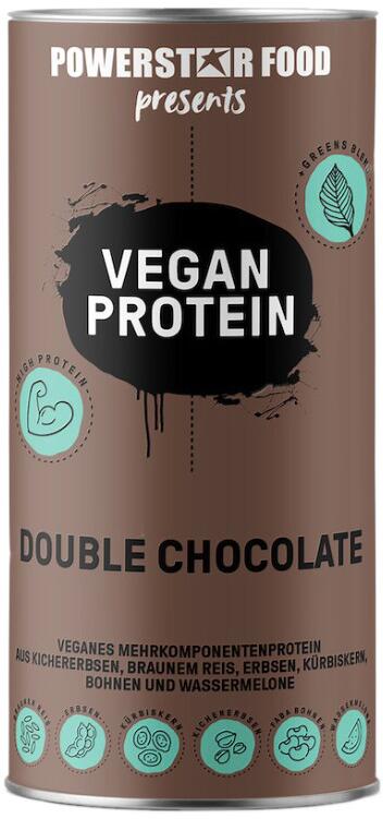 Powerstar Food Vegan Protein, 500 g Dose, Double Chocolate