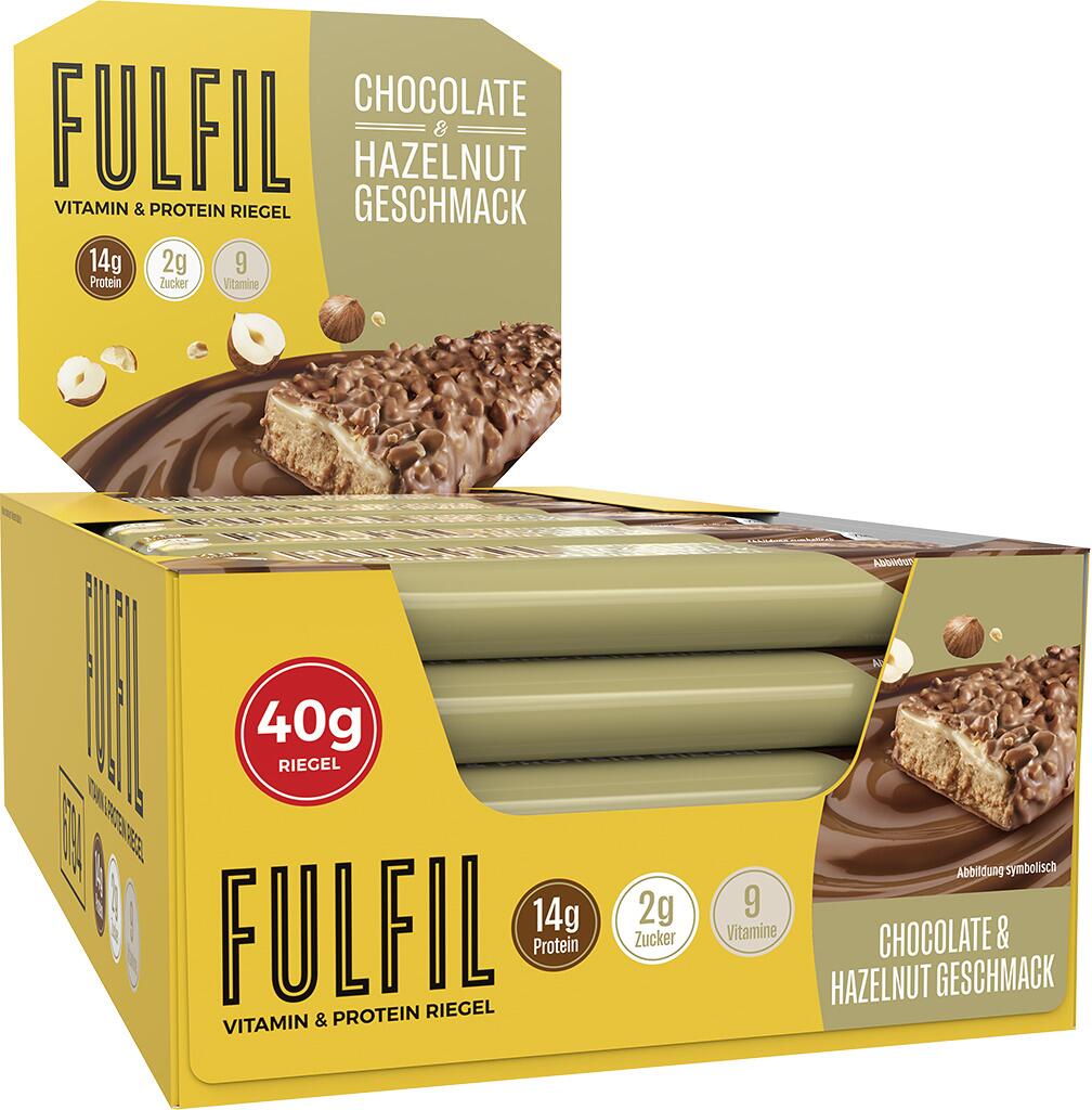 Fulfil Vitamin- und Proteinriegel, 15 x 40 g Riegel, Chocolate & Hazelnut