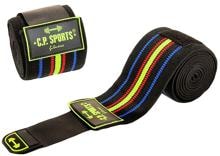 C.P. Sports Powerlifting Ellenbogenbandage, schwarz - blau - rot - gelb