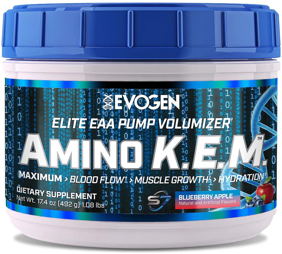 Evogen Amino K.E.M. EAA, 492 g Dose, Blueberry Apple