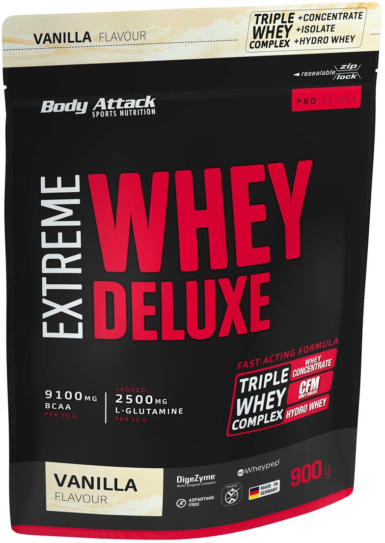 Body Attack Extreme Whey Deluxe, 900 g Beutel, Vanilla