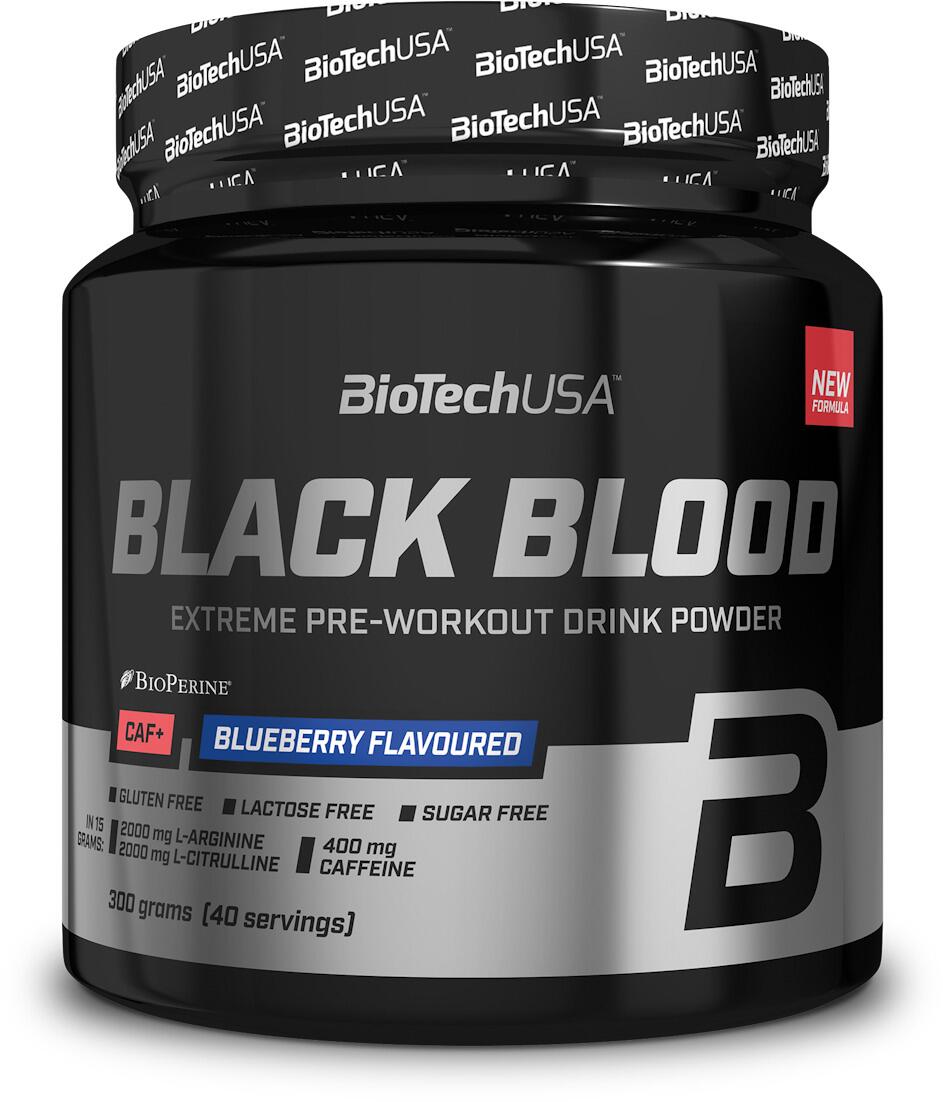 BioTech USA Black Blood CAF+, 300 g Dose, Blueberry