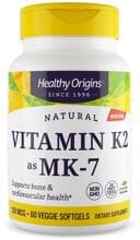 Healthy Origins Vitamin K2 as MK7 - 100 mcg, Softgels