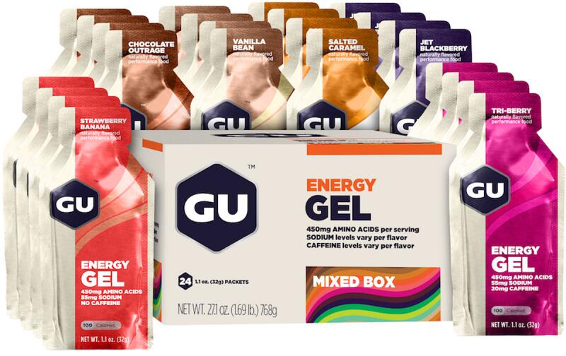 Gu Energy Gel, 24 x 32 g Gel, Classic Mixedbox (6 Sorten a 4 Stück)