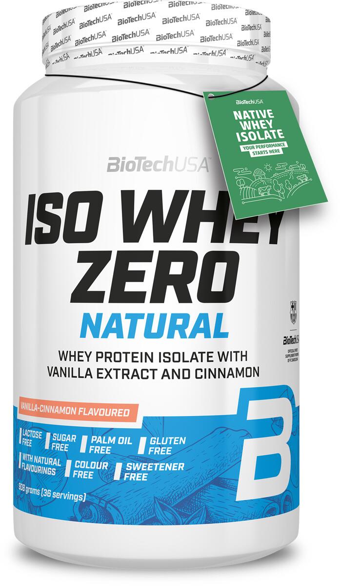 BioTech USA Iso Whey Zero Natural, 908 g Dose, Vanille-Zimt