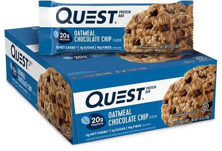Quest Nutrition Quest Protein Bar, 12 x 60 g Riegel, Oatmeal Chocolate Chip