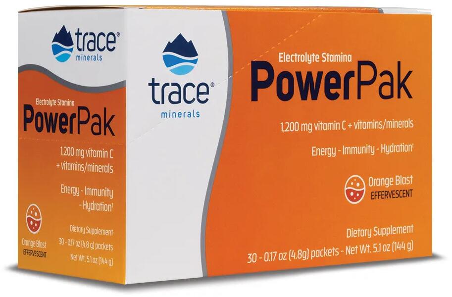 Trace Minerals Elektrolyt Ausdauer Power-Pack, 30 x 4,8 g Päckchen, Orangenblüte