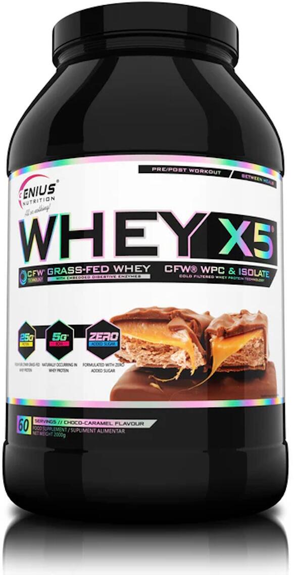 Genius Nutrition Whey-X5, 2000 g Dose, Choco Caramel