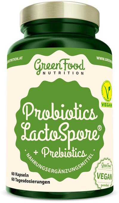 GreenFood Nutrition Probiotika LactoSpore + Prebiotics, 60 Kapseln