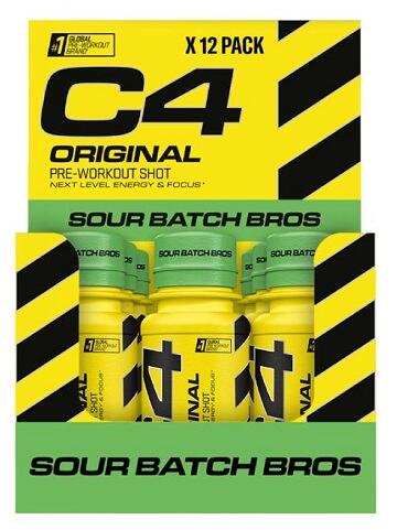 Cellucor C4 Pre-Workout Shots, 12 x 60 ml Shots, Sour Batch Bros
