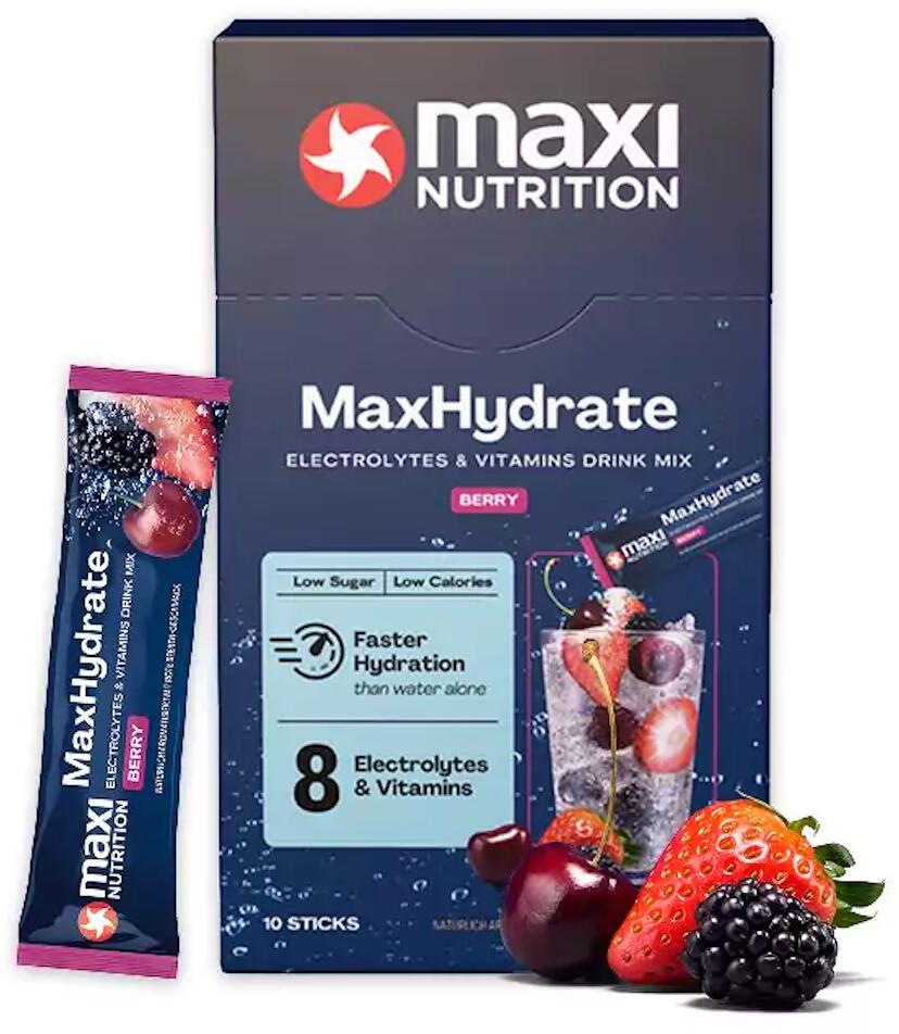 MaxiNutrition MaxHydrate Classic Elektrolyt Getränk, 10 x 16 g Sticks, Berry