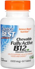Doctors Best Chewable Fully Active B12 - 1.000 mcg, 60 Kautabletten, Chocolate Mint