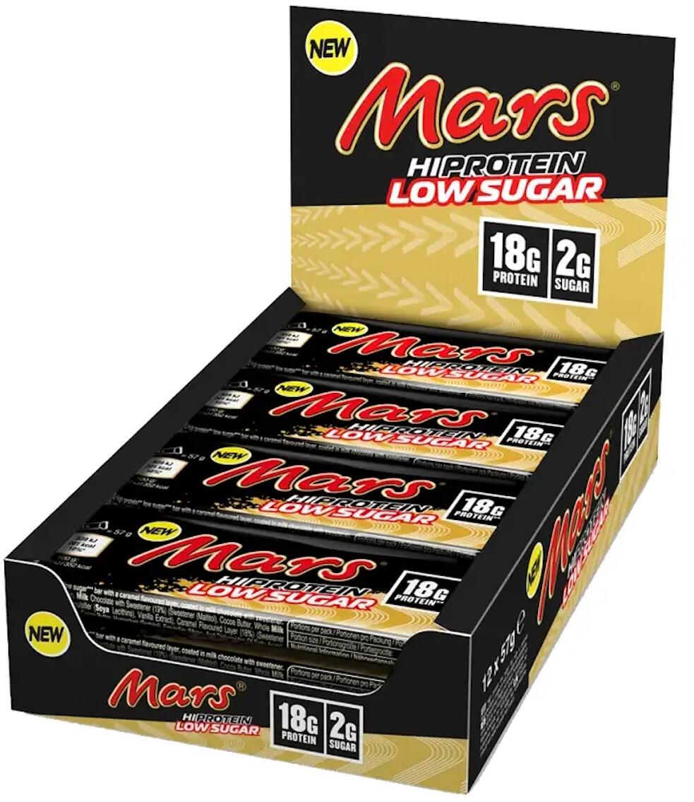 Mars Hi Protein Bar Low Sugar, 12 x 57 g Riegel, Milk Chocolate