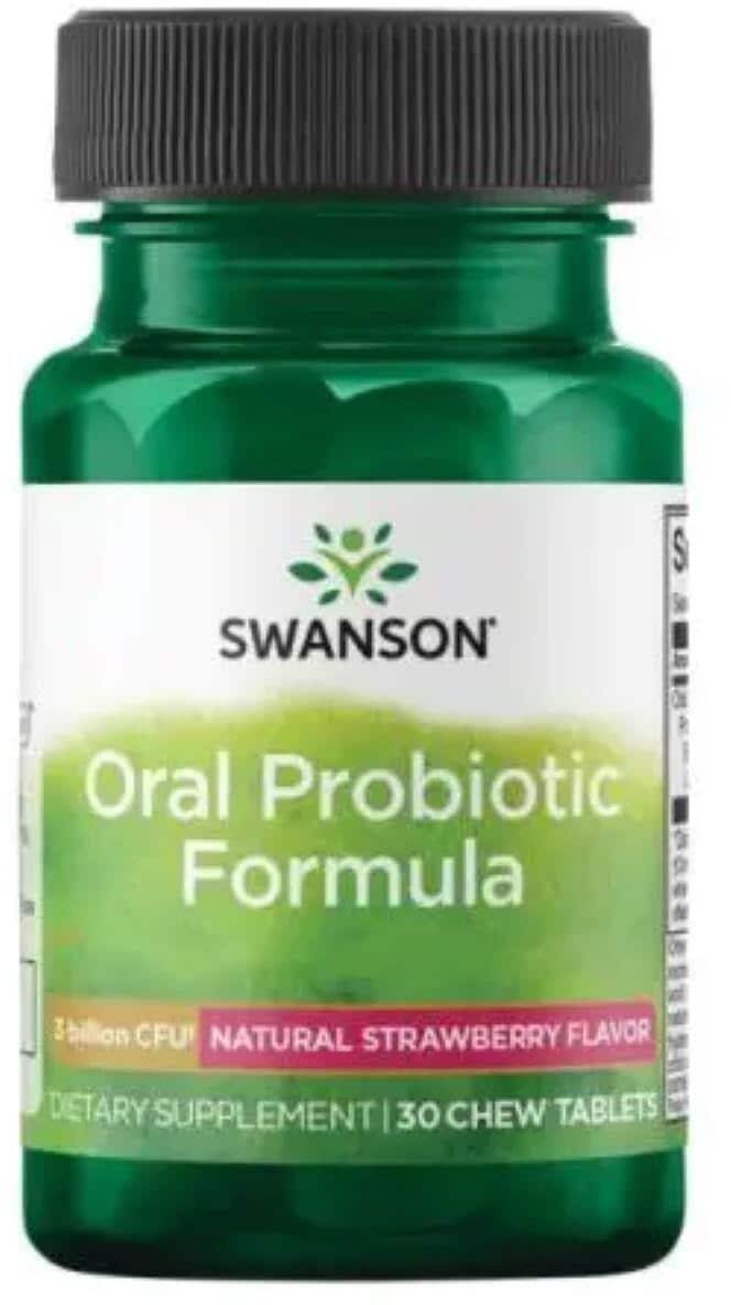 Swanson Oral Probiotic Formula - 3 Billion CFU, 30 Kautabletten, Strawberry