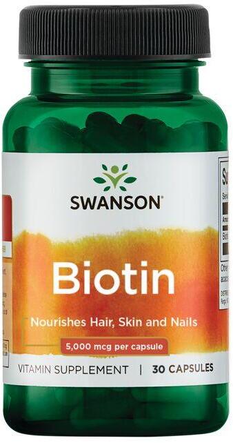 Swanson Biotin 5000 mcg, 30 Kapseln