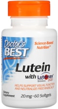 Doctors Best Lutein with Lutemax - 20 mg, 60 Softgels