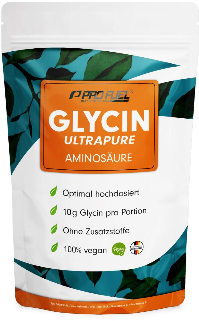 ProFuel Glycin Ultrapure Pulver, 1000 g Beutel, Geschmacksneutral