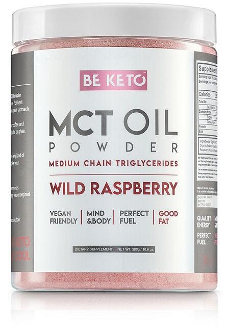 BeKeto MCT Oil Powder, 300 g Dose, Wild Raspberry