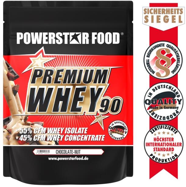 Powerstar Food PREMIUM WHEY 90 Protein Shake, 850 g Beutel, Chocolate - Nut