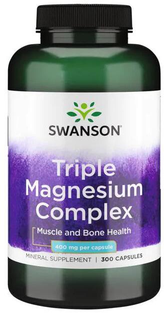 Swanson Triple Magnesium Complex 400 mg, 300 Kapseln