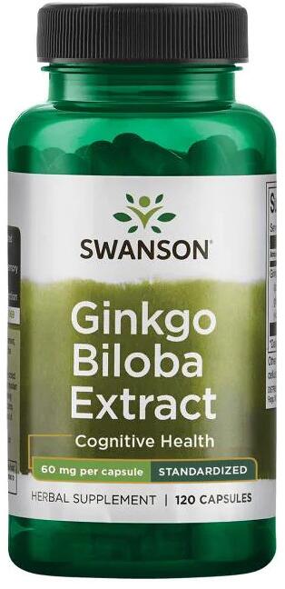 Swanson Ginkgo Biloba Extract 60 mg, 120 Kapseln