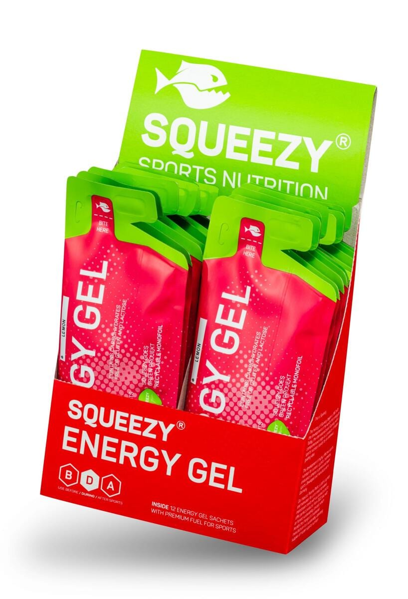 Squeezy Energy Gel, 12 x 33 g Beutel, Lemon