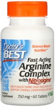 Doctors Best Fast Acting Arginine Complex with Nitrosigine - 750 mg, 60 Tabletten