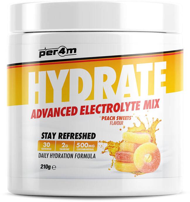 Per4m Hydrate Advanced Electrolyte Mix, 210 g Dose, Peach Sweets