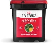 ReadyWise Emergency Food Supply Freeze Dried Vegetable Bucket, 120 Portionen